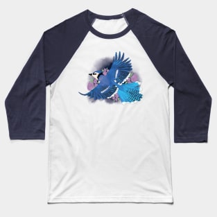 Blue Jay with Roses Baseball T-Shirt